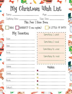 15 Christmas List Coloring Pages – My Coloring Spot