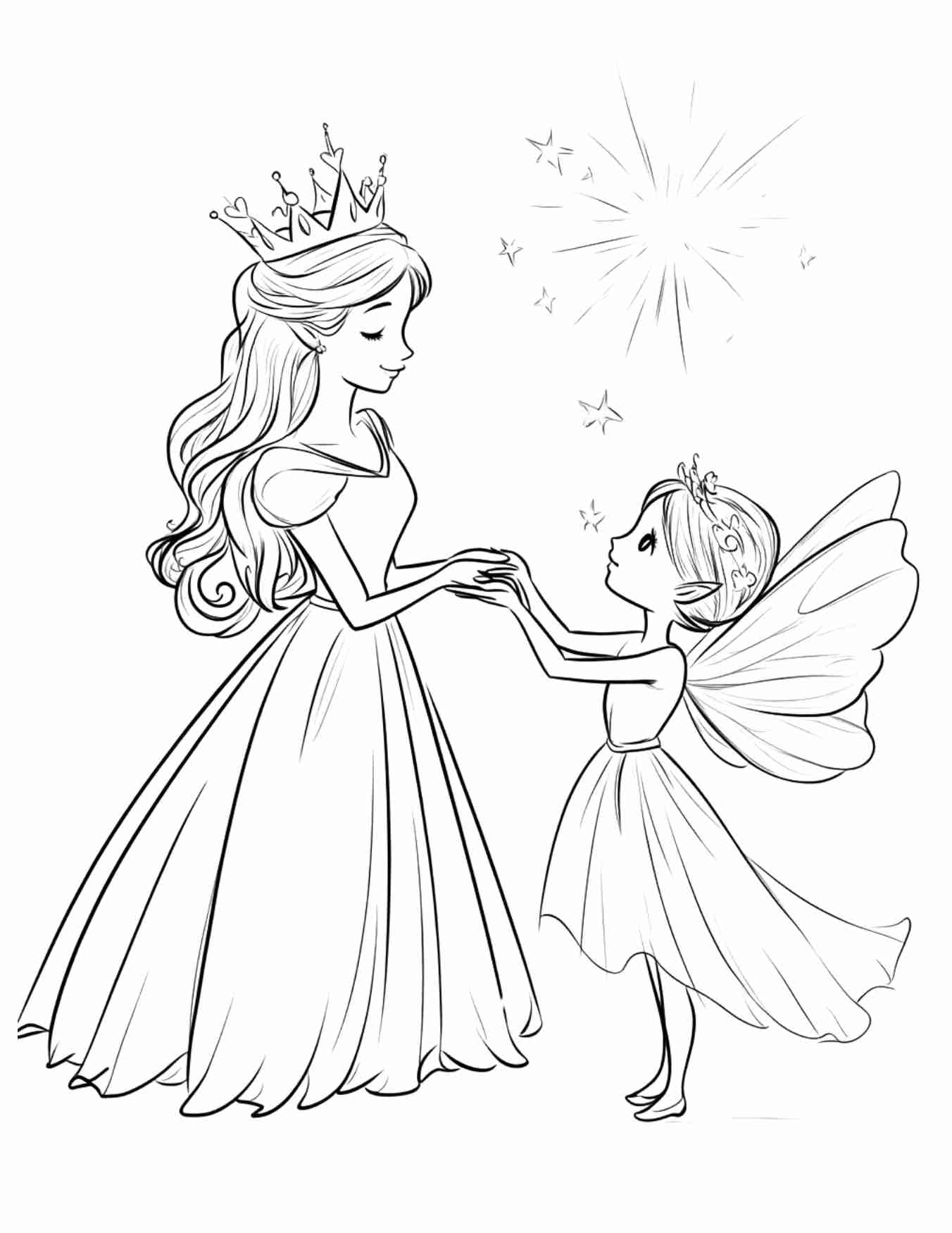 Princess Fairy Coloring Pages Printable 2025 