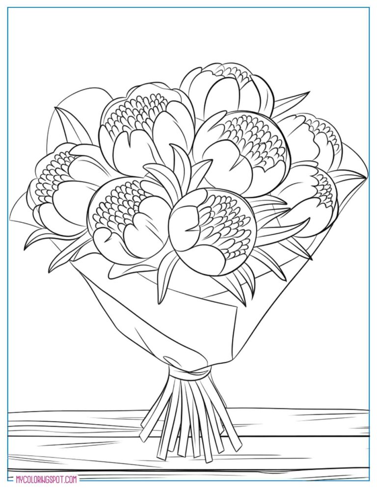 20 Free Peonies Coloring Pages for Adults and Kids – My Coloring Spot