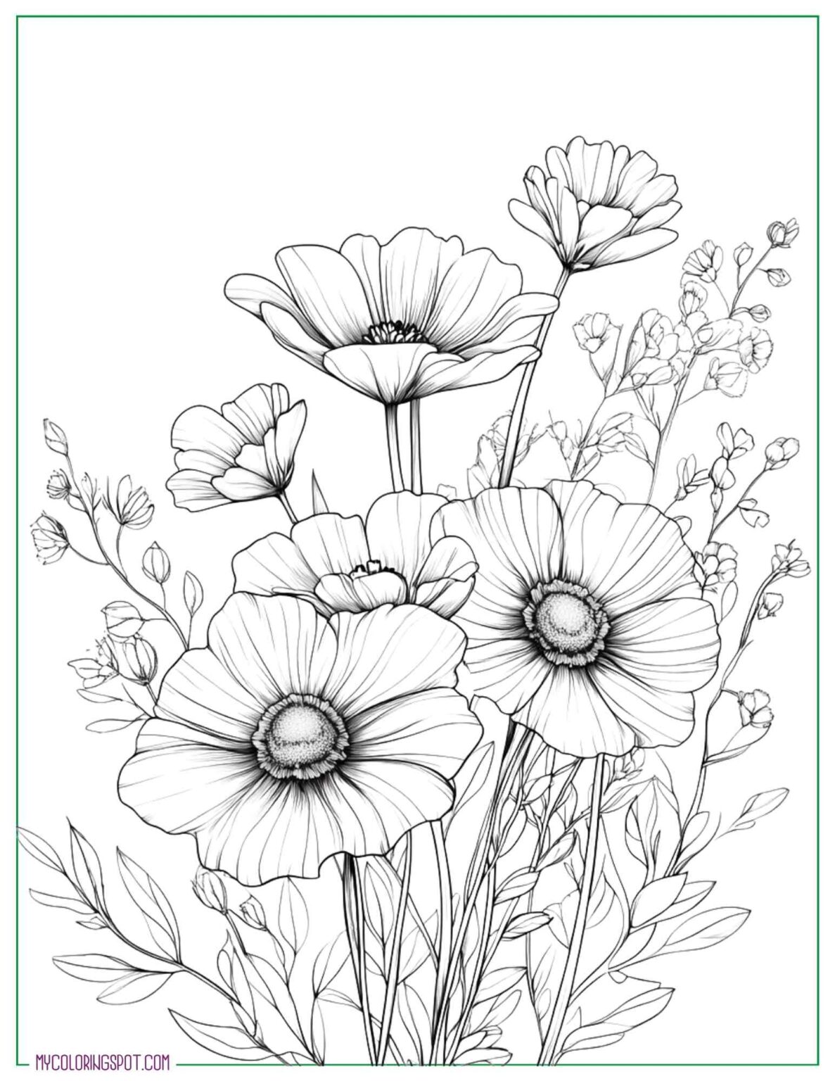 58 Free Flower Coloring Pages for All Ages – My Coloring Spot