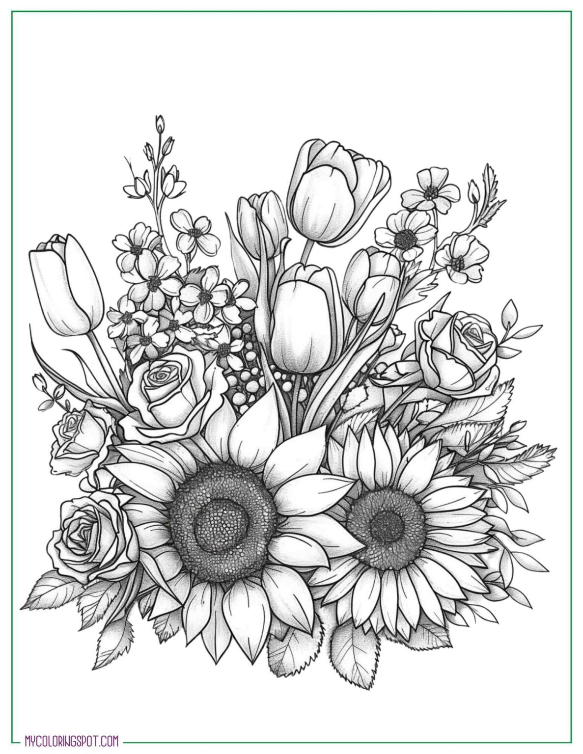 58 Free Flower Coloring Pages for All Ages – My Coloring Spot