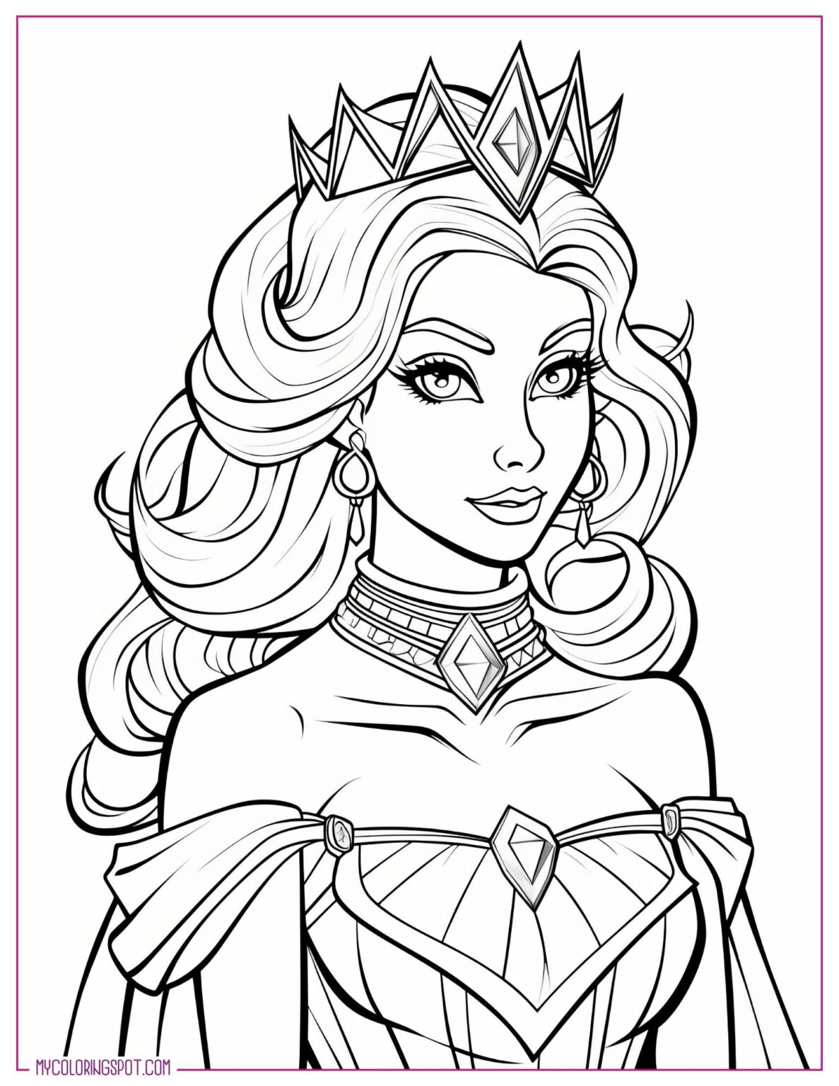 25 Enchanting Princess Coloring Pages for Creative Fun – My Coloring Spot